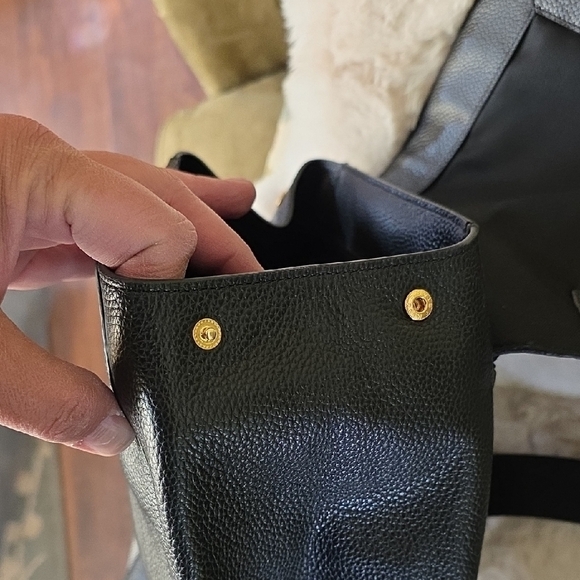 NWOT Nordstrom Black Pebbled Leather Backpack - Picture 5 of 7